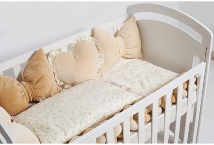 Постельный комплект 6 эл Twins Love 4020-TL-02 beige, 120 × 60 см, шерсть велюр / хлопок (сатин)